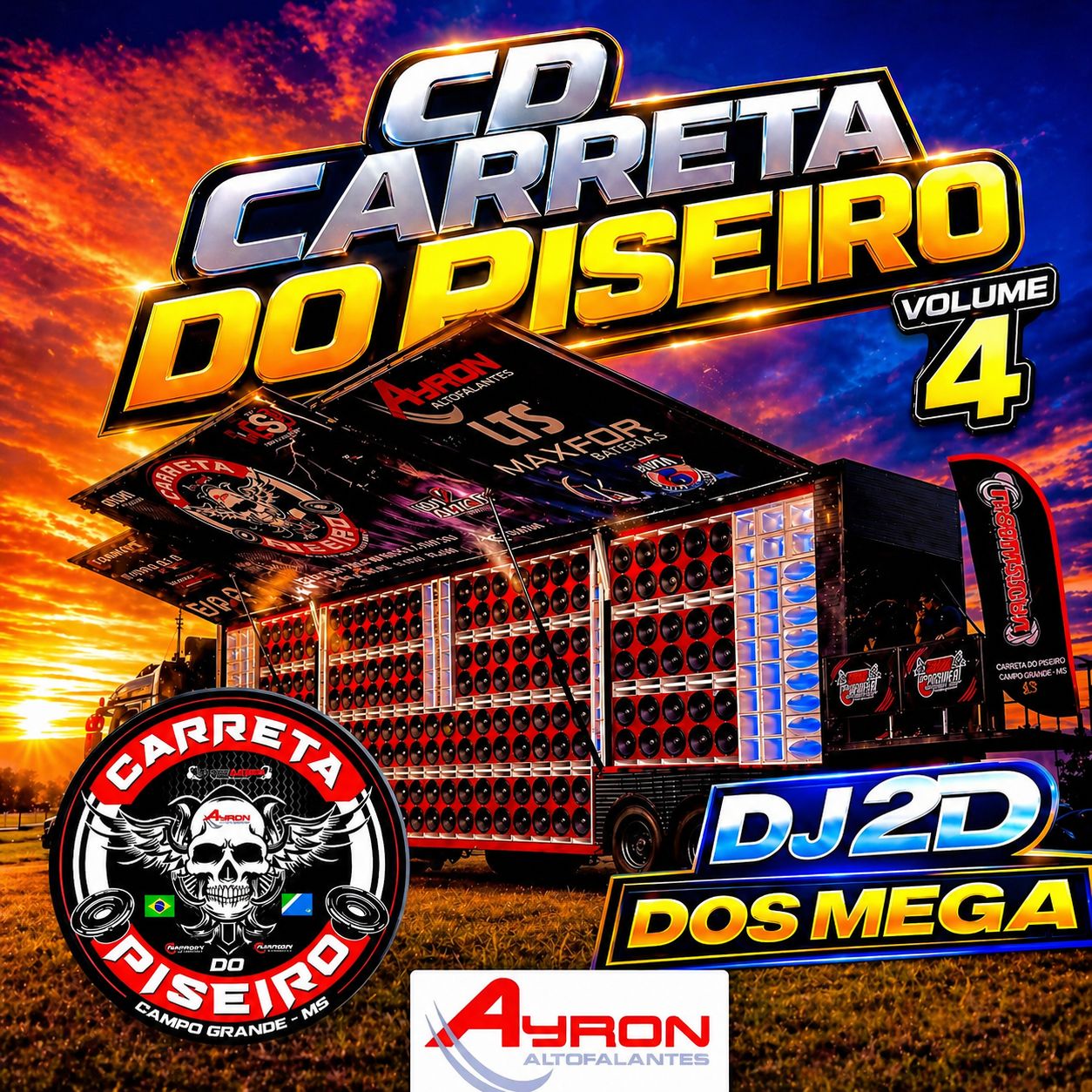 CD CARRETA DO PISEIRO VOLUME 4 - DJ 2D DOS MEGA
